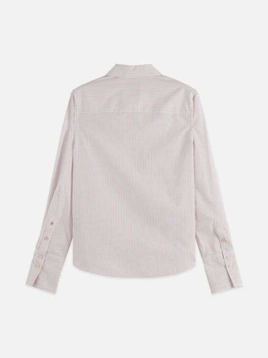 Light Gray חולצה מכופתרת ארוכה לנשים Regular Fit Poplin Shirt SCOTCH & SODA