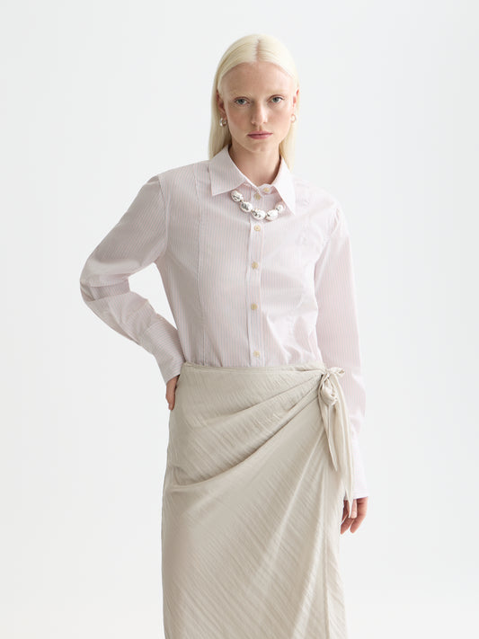 Lavender חולצה מכופתרת ארוכה לנשים Regular Fit Poplin Shirt SCOTCH & SODA