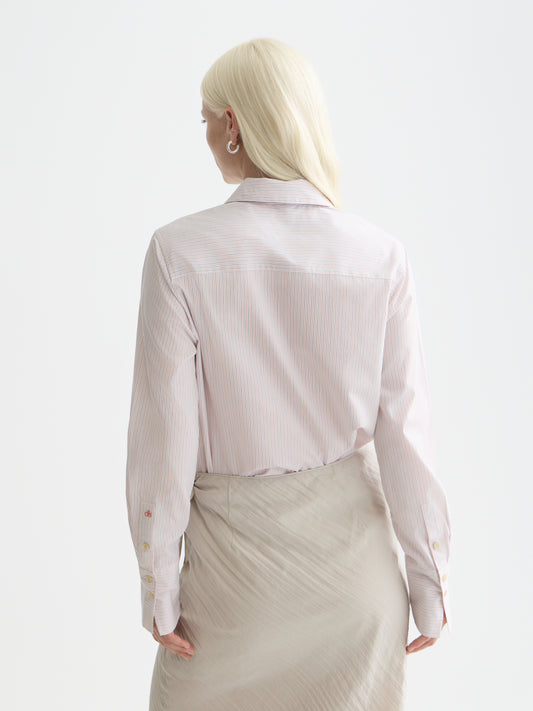 Light Gray חולצה מכופתרת ארוכה לנשים Regular Fit Poplin Shirt SCOTCH & SODA