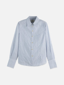 Gray חולצה מכופתרת ארוכה לנשים Regular Fit Poplin Shirt SCOTCH & SODA