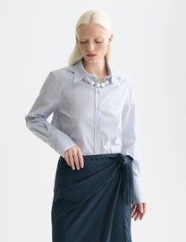 Lavender חולצה מכופתרת ארוכה לנשים Regular Fit Poplin Shirt SCOTCH & SODA