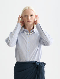 White Smoke חולצה מכופתרת ארוכה לנשים Regular Fit Poplin Shirt SCOTCH & SODA
