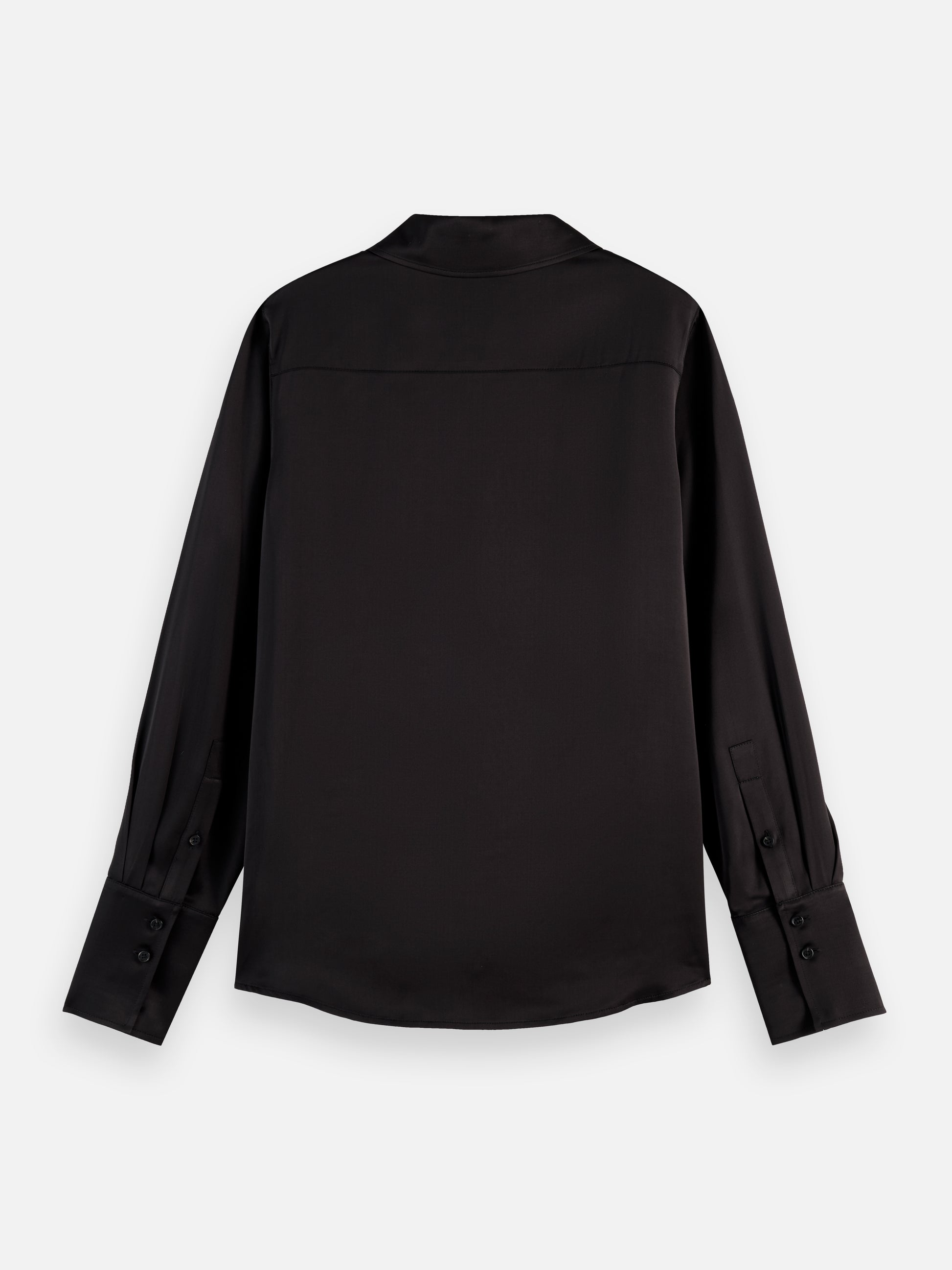 Black CORE VISCOSE SATIN SHIRT חולצה מכופתרת ארוכה SCOTCH & SODA