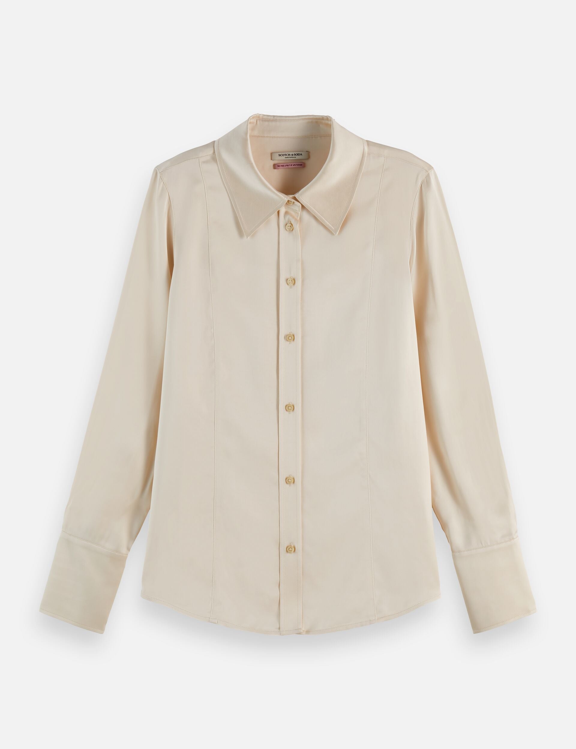 Gray CORE VISCOSE SATIN SHIRT חולצה מכופתרת ארוכה SCOTCH & SODA