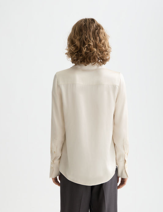 Light Gray CORE VISCOSE SATIN SHIRT חולצה מכופתרת ארוכה SCOTCH & SODA