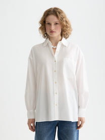 Lavender חולצה מכופתרת ארוכה לנשים Girlfriend SCOTCH & SODA