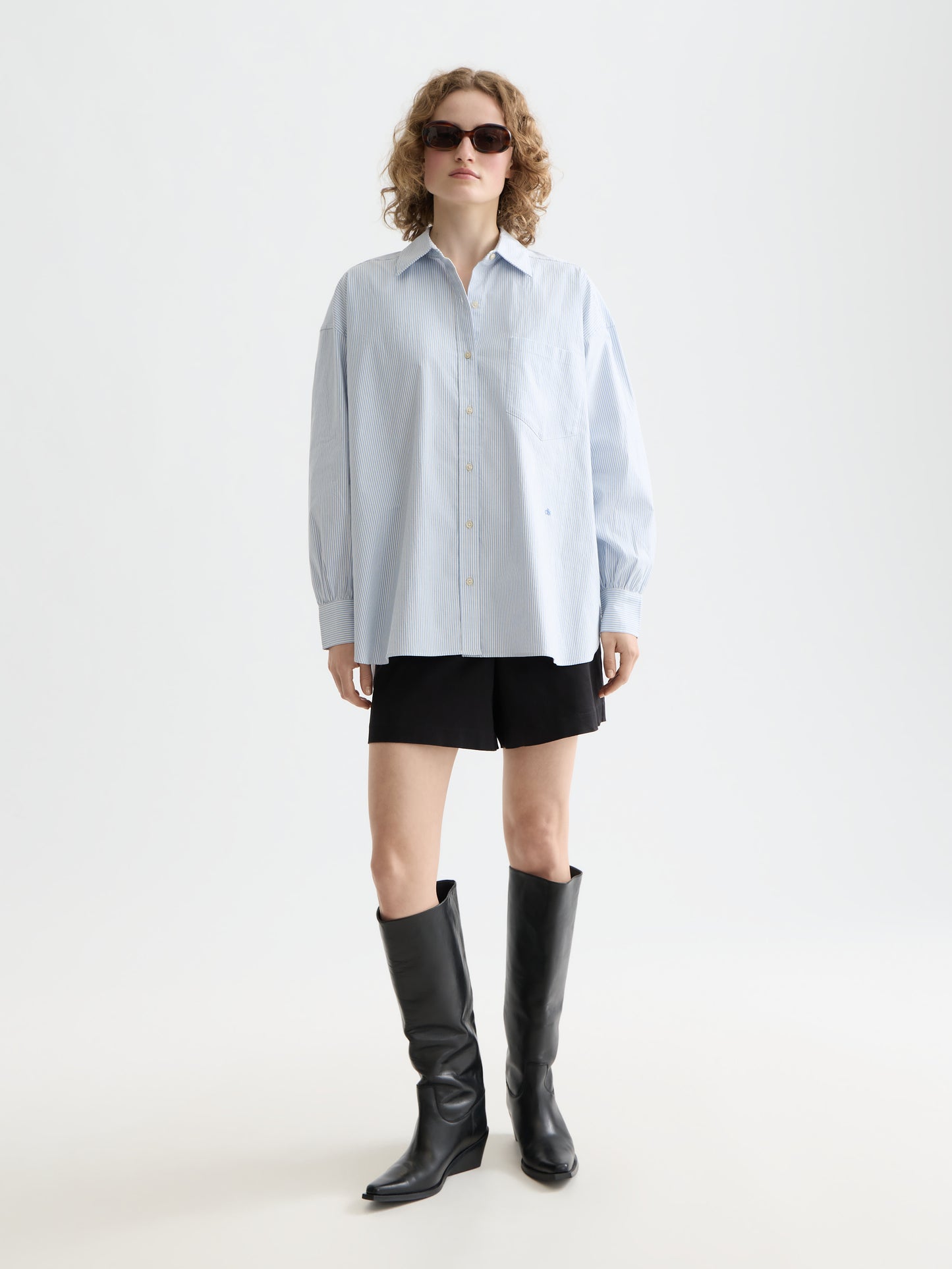 Lavender CORE GIRLFRIEND OXFORD STRIPES SHIRT חולצה מכופתרת ארוכה SCOTCH & SODA