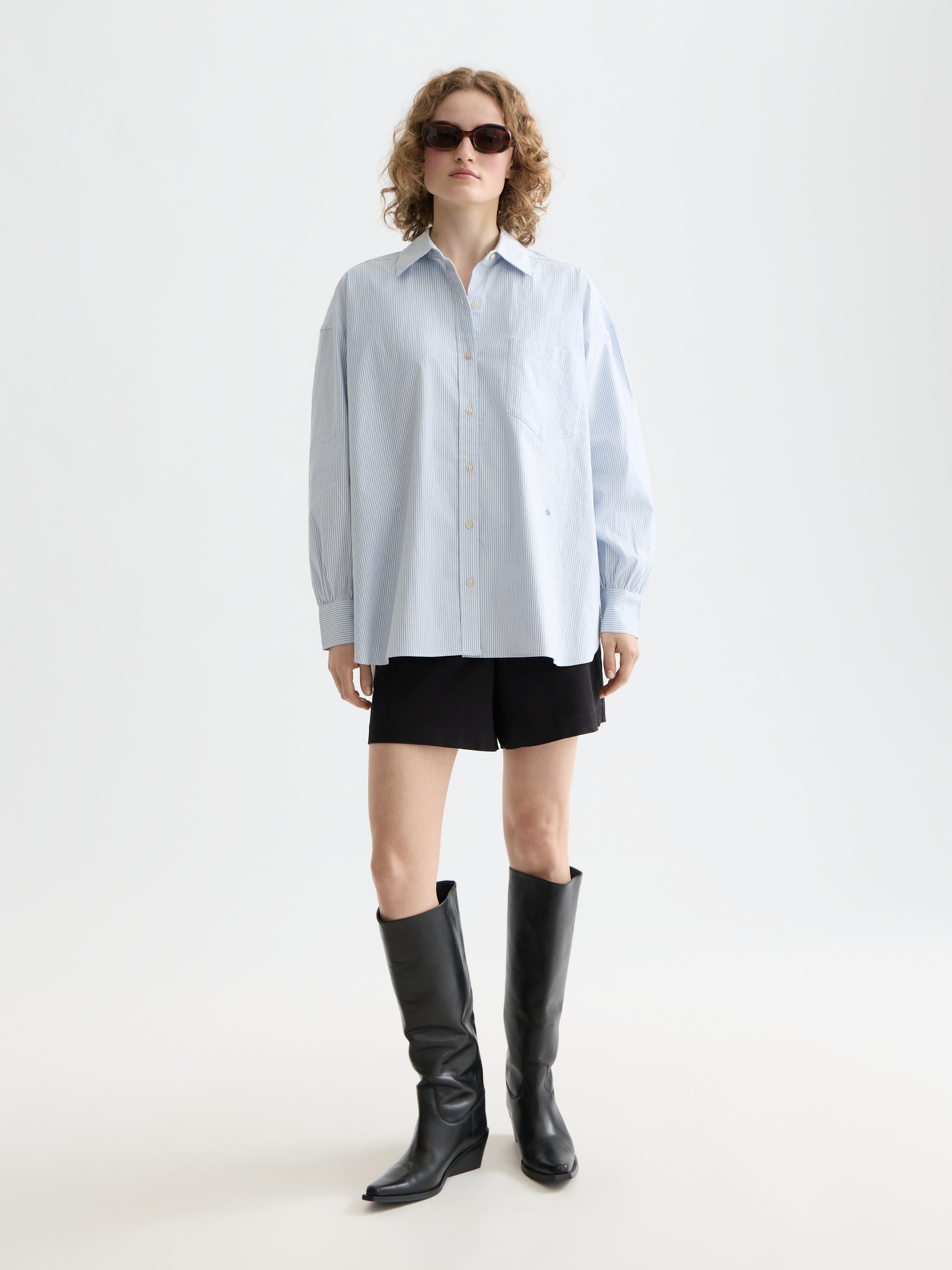 Lavender CORE GIRLFRIEND OXFORD STRIPES SHIRT חולצה מכופתרת ארוכה SCOTCH & SODA