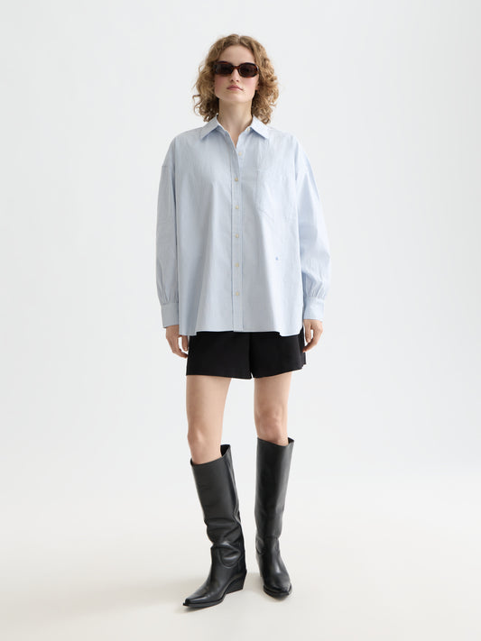 Lavender CORE GIRLFRIEND OXFORD STRIPES SHIRT חולצה מכופתרת ארוכה SCOTCH & SODA