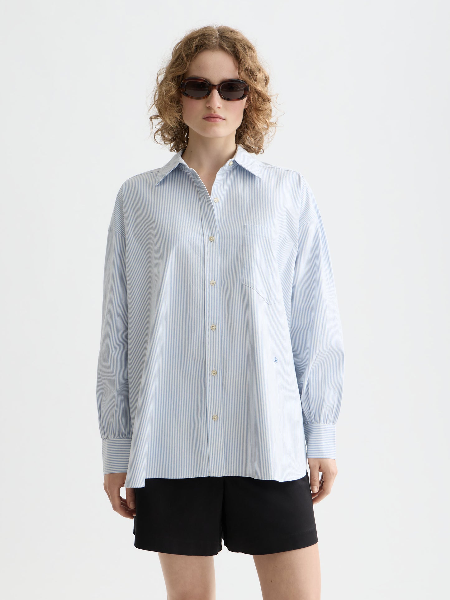Lavender CORE GIRLFRIEND OXFORD STRIPES SHIRT חולצה מכופתרת ארוכה SCOTCH & SODA