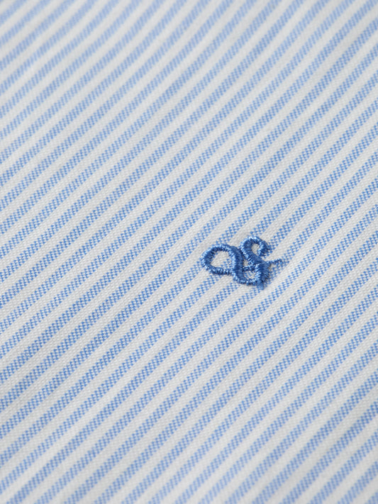 Light Gray CORE GIRLFRIEND OXFORD STRIPES SHIRT חולצה מכופתרת ארוכה SCOTCH & SODA