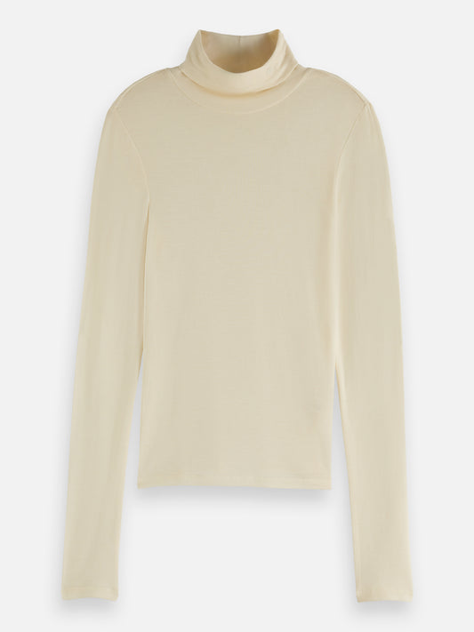Gray חולצת גולף דקה לנשים Core Roll Up Neck SCOTCH & SODA