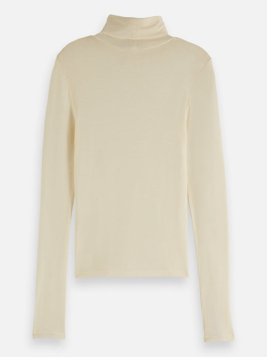 Gray חולצת גולף דקה לנשים Core Roll Up Neck SCOTCH & SODA