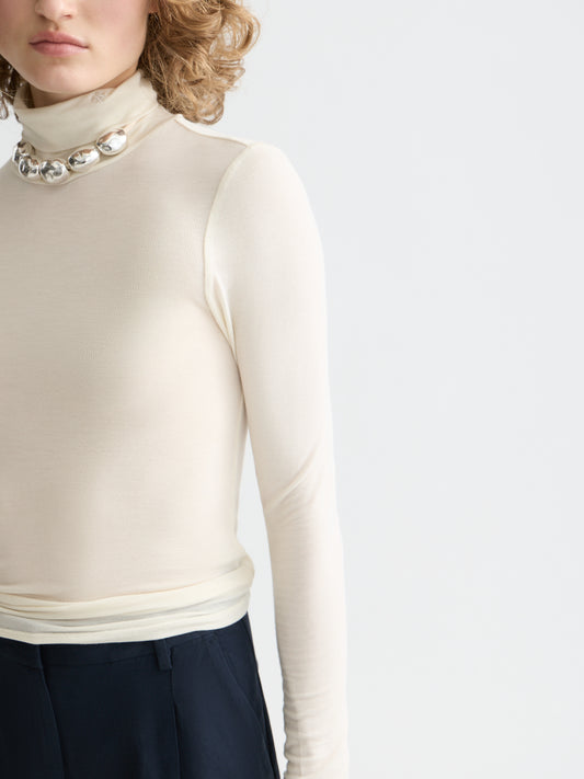Lavender חולצת גולף דקה לנשים Core Roll Up Neck SCOTCH & SODA