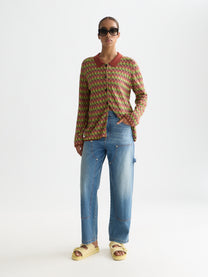 White Smoke ג׳קט סריג ג׳קארד לנשים Jacquard SCOTCH & SODA