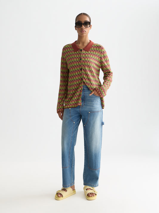 White Smoke ג׳קט סריג ג׳קארד לנשים Jacquard SCOTCH & SODA
