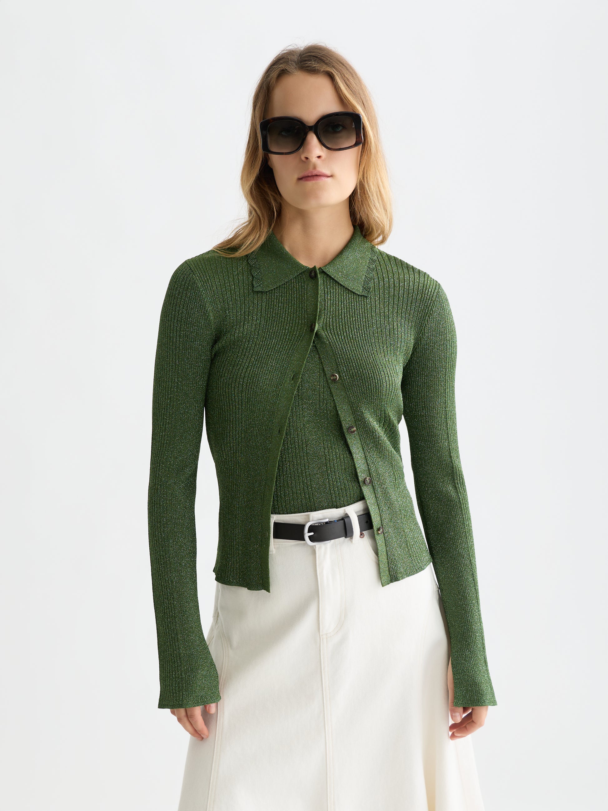 Lavender קרדיגן לנשים Metallic skinny SCOTCH & SODA