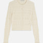 Light Gray קרדיגן סריג לנשים Smock Stitch SCOTCH & SODA