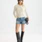 White Smoke קרדיגן סריג לנשים Smock Stitch SCOTCH & SODA