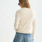 Light Gray קרדיגן סריג לנשים Smock Stitch SCOTCH & SODA