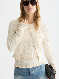Lavender קרדיגן סריג לנשים Smock Stitch SCOTCH & SODA