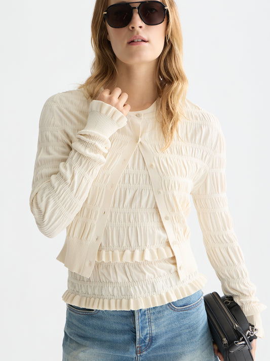 Lavender קרדיגן סריג לנשים Smock Stitch SCOTCH & SODA