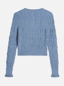 Light Slate Gray קרדיגן סריג לנשים Smock Stitch SCOTCH & SODA