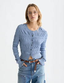 Alice Blue קרדיגן סריג לנשים Smock Stitch SCOTCH & SODA