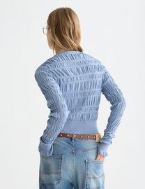 Alice Blue קרדיגן סריג לנשים Smock Stitch SCOTCH & SODA