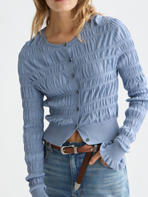 Slate Gray קרדיגן סריג לנשים Smock Stitch SCOTCH & SODA