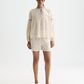White Smoke חולצת כותנה קרפ עם רקמות לנשים Crepe Blouse SCOTCH & SODA
