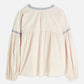 Antique White חולצת כותנה קרפ עם רקמות לנשים Crepe Blouse SCOTCH & SODA