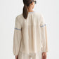 Lavender חולצת כותנה קרפ עם רקמות לנשים Crepe Blouse SCOTCH & SODA