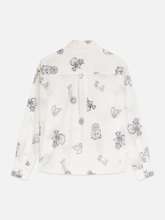Lavender חולצה מכופתרת ארוכה לנשים Embroidered Relaxed SCOTCH & SODA