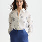 Lavender חולצה מכופתרת ארוכה לנשים Embroidered Relaxed SCOTCH & SODA