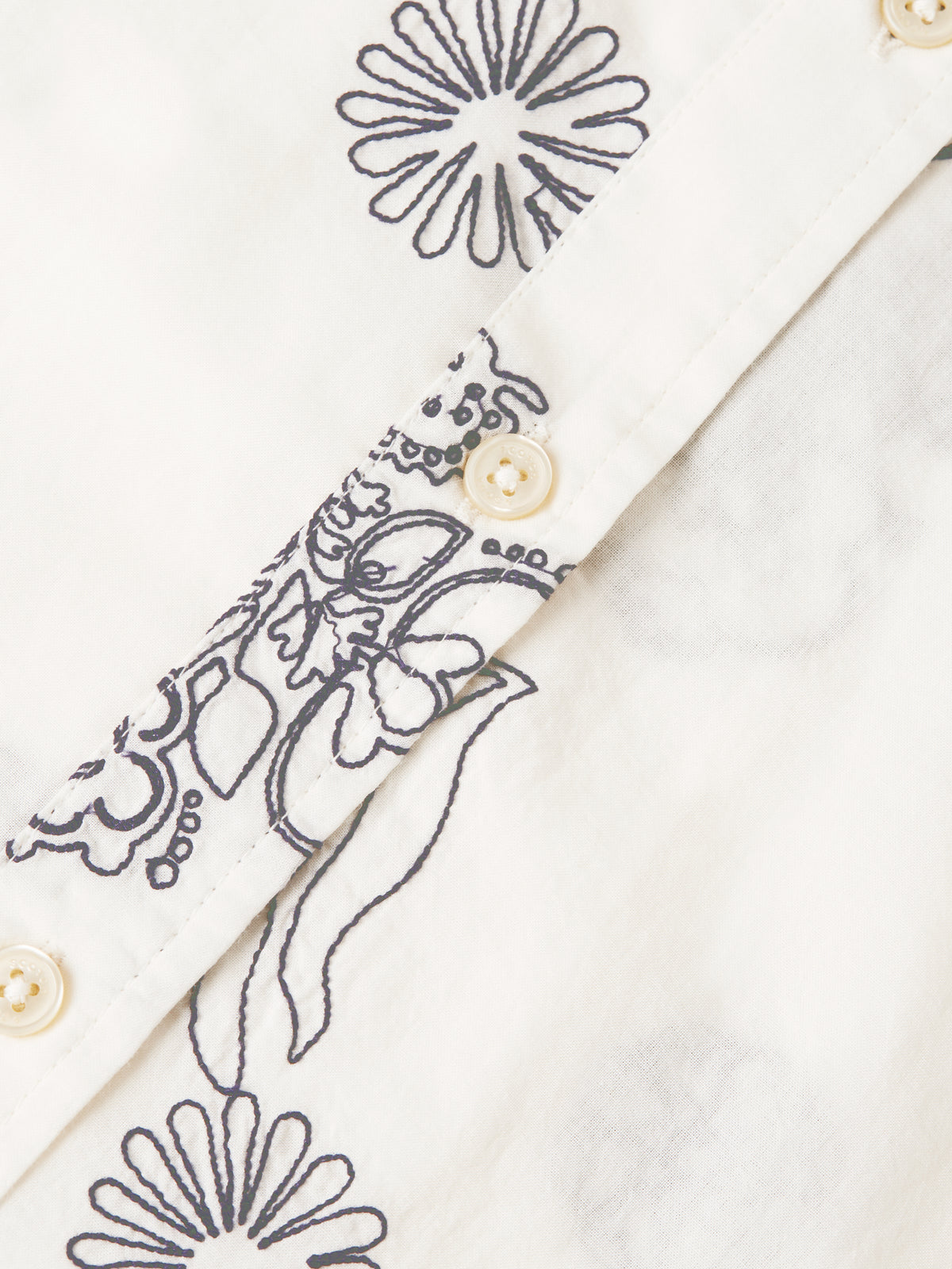 Seashell חולצה מכופתרת ארוכה לנשים Embroidered Relaxed SCOTCH & SODA