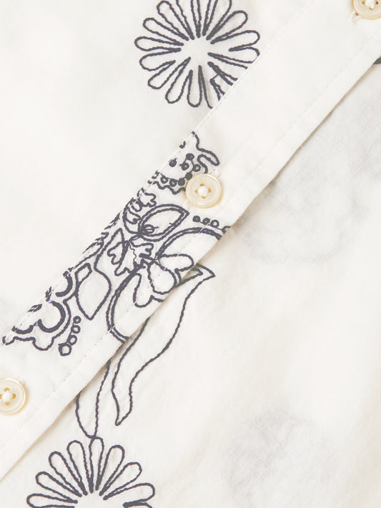 Seashell חולצה מכופתרת ארוכה לנשים Embroidered Relaxed SCOTCH & SODA