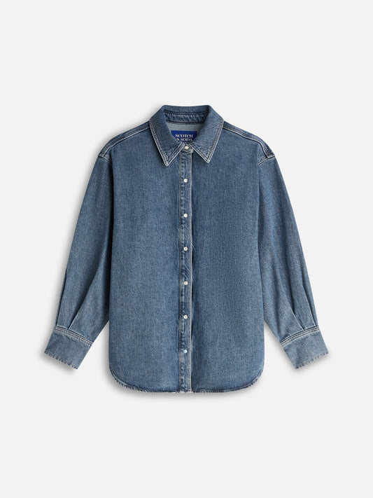 Dim Gray חולצה מכופתרת ארוכה לנשים Western Denim SCOTCH & SODA