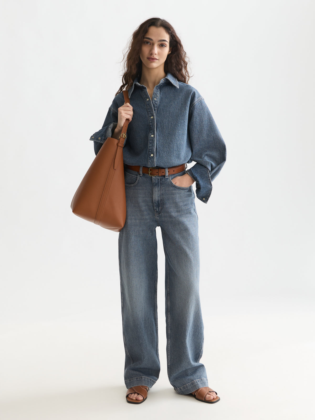 Lavender חולצה מכופתרת ארוכה לנשים Western Denim SCOTCH & SODA