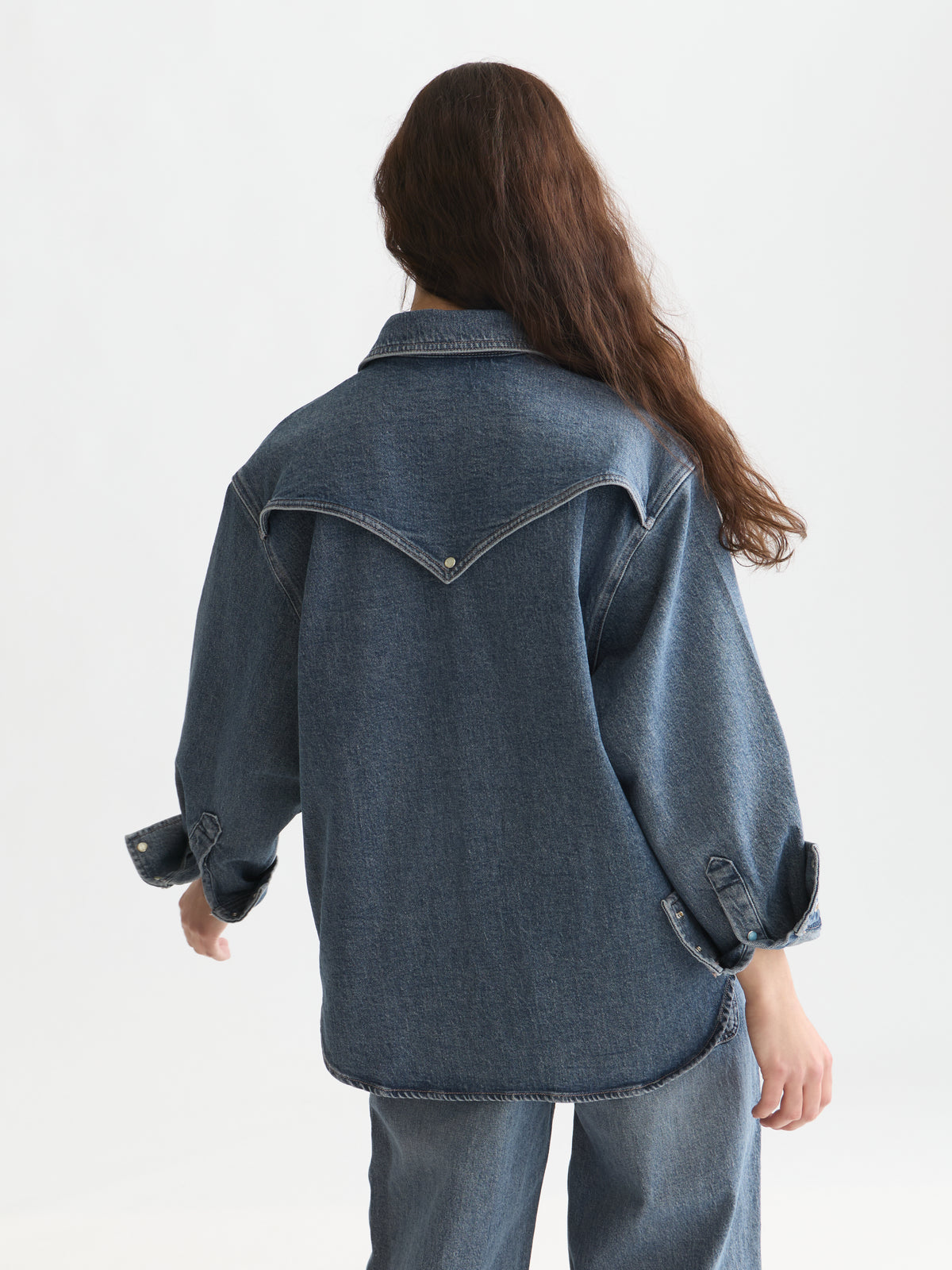 Lavender חולצה מכופתרת ארוכה לנשים Western Denim SCOTCH & SODA