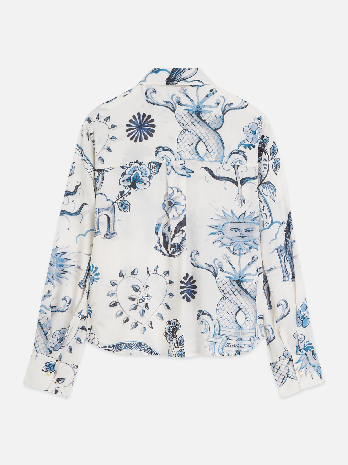 White Smoke חולצה מכופתרת ארוכה לנשים Printed Relaxed SCOTCH & SODA
