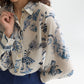 Lavender חולצה מכופתרת ארוכה לנשים Printed Relaxed SCOTCH & SODA