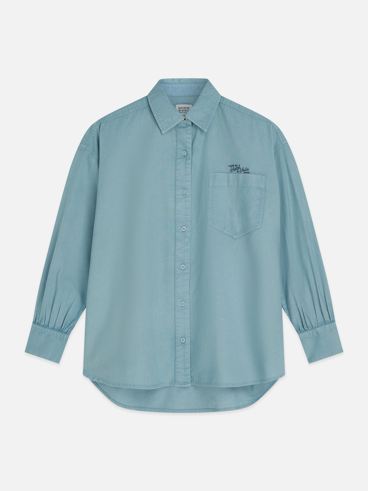 Dark Gray חולצה מכופתרת ארוכה לנשים Garment Dyed Oxford SCOTCH & SODA