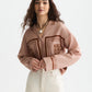 White Smoke חולצה מכופתרת ארוכה לנשים Placed Print SCOTCH & SODA