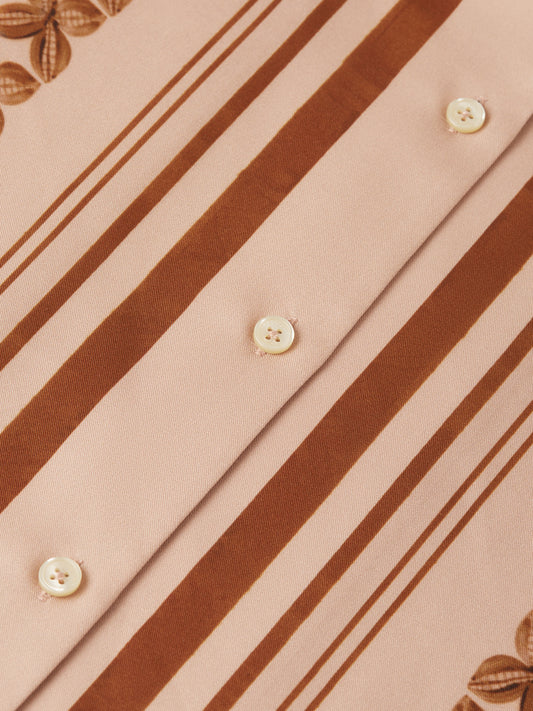 Tan חולצה מכופתרת ארוכה לנשים Placed Print SCOTCH & SODA