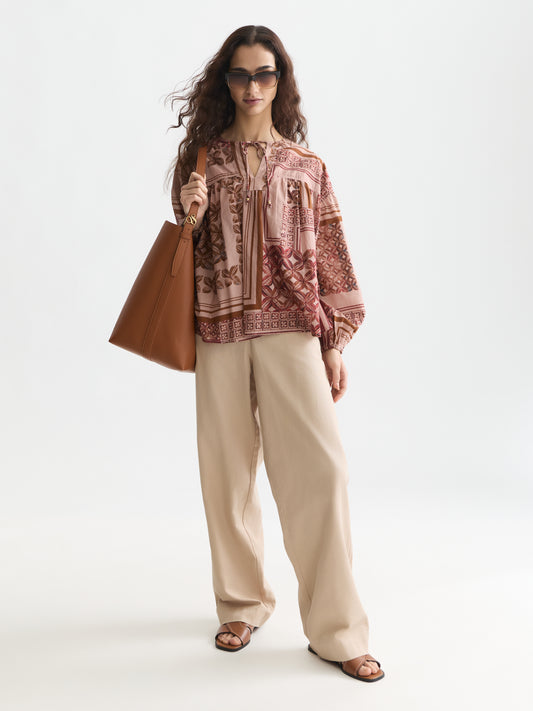 Lavender חולצה ארוכה לנשים Foulard Printed SCOTCH & SODA