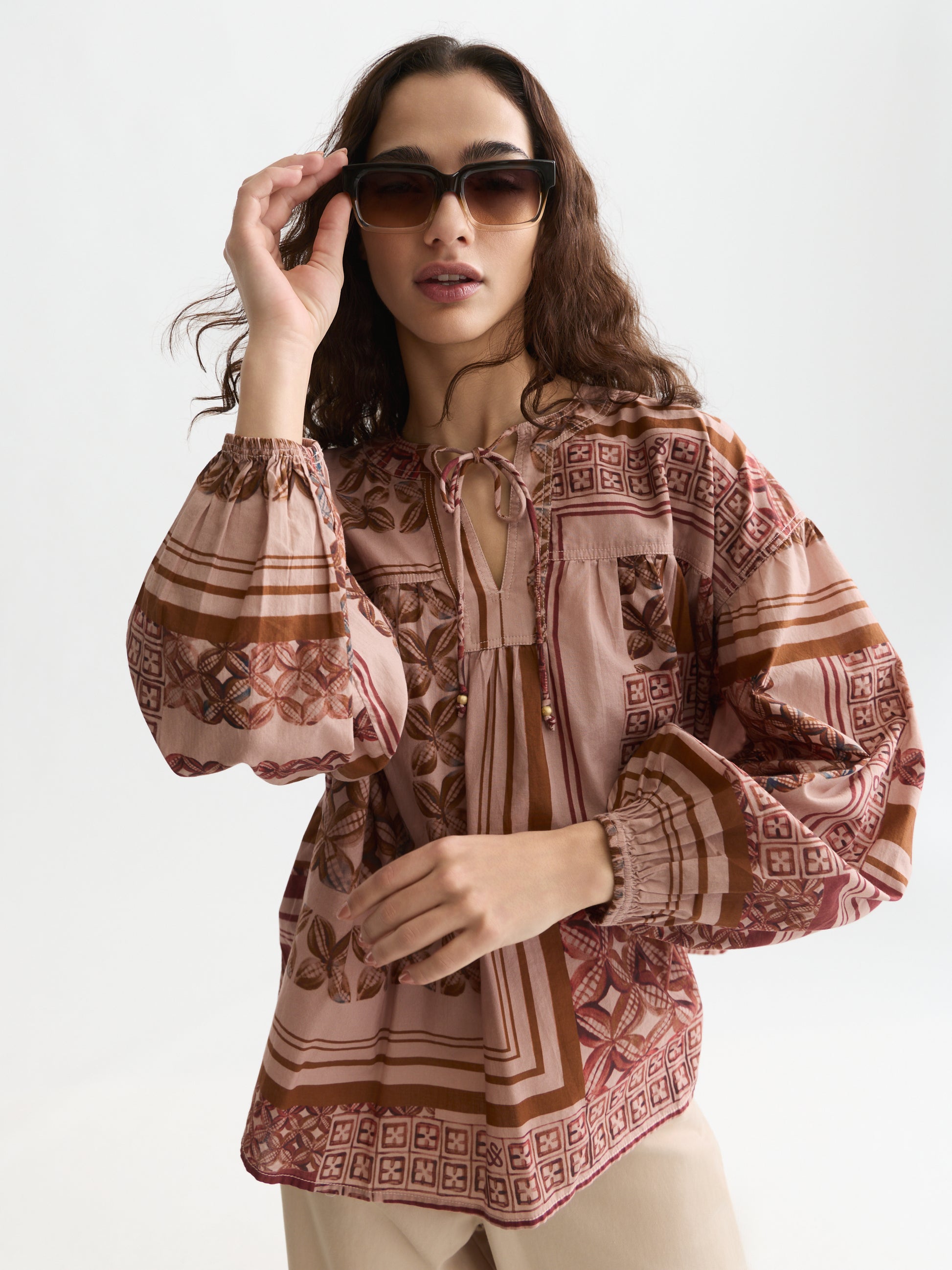 Lavender חולצה ארוכה לנשים Foulard Printed SCOTCH & SODA