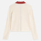 Antique White קרדיגן לנשים Pointelle Knitted Polo-Neck SCOTCH & SODA