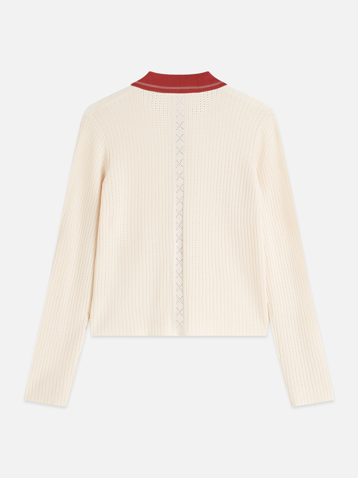 Antique White קרדיגן לנשים Pointelle Knitted Polo-Neck SCOTCH & SODA