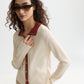 Lavender קרדיגן לנשים Pointelle Knitted Polo-Neck SCOTCH & SODA